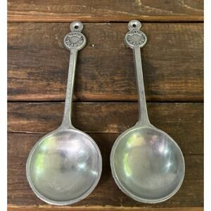 Two Vintage WILTON ARMETALE PEWTER 7” Wine Taster's" SPOONS